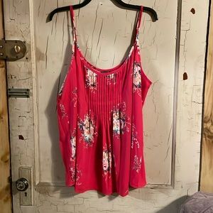 Torrid Georgette swing floral cami 2 pleated front